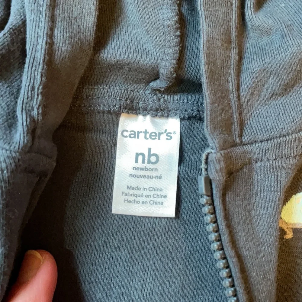 Carter’s newborn zip hoodie turtle & onesie